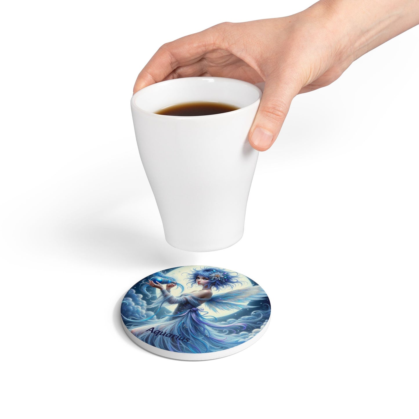 Ceramic Coaster, Zodiac Aquarius, Astrology Signs, Unique Designs, Gift Ideas