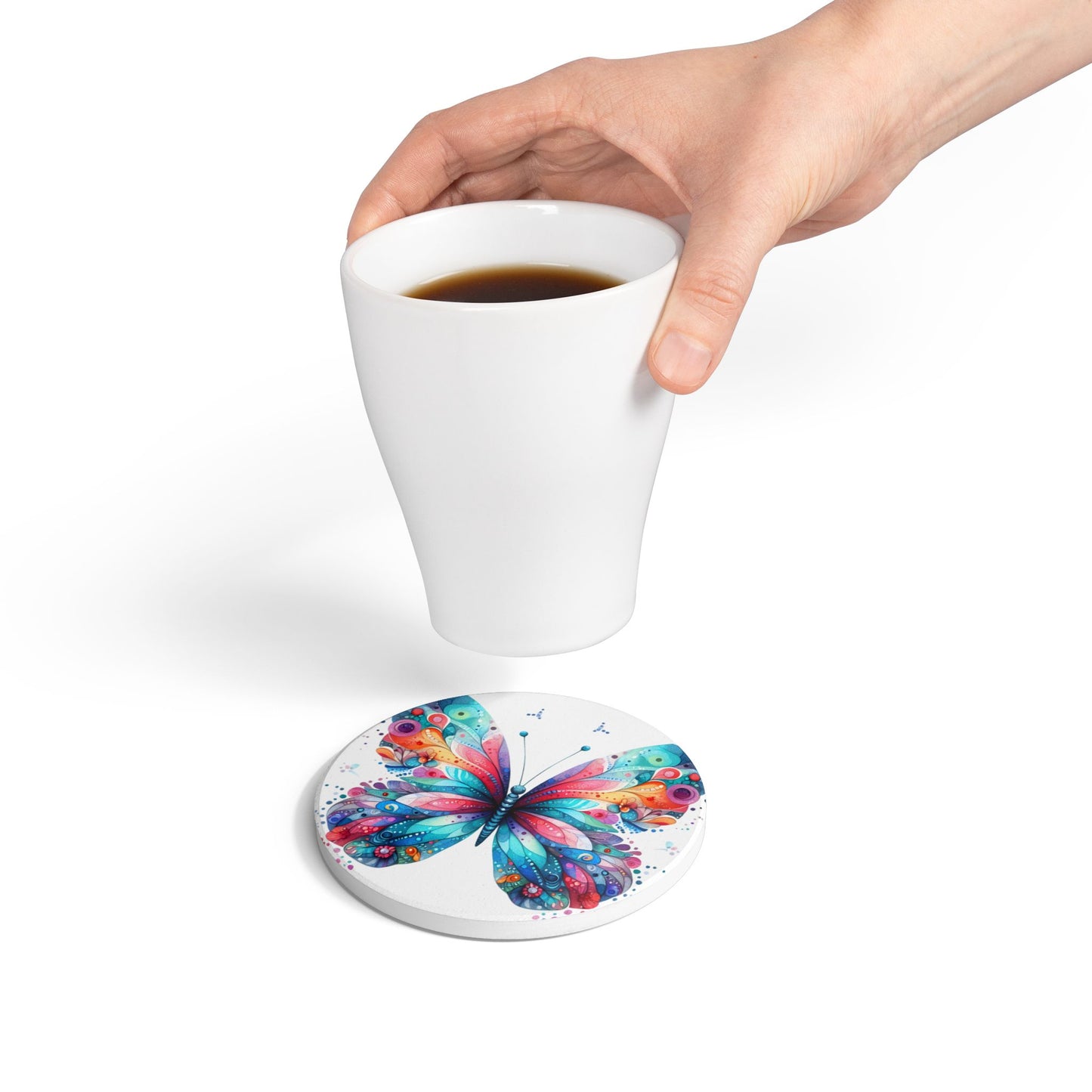 Ceramic Coaster, Colorful Butterfly, Unique Designs, Gift Ideas