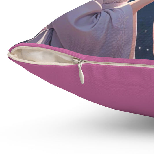 Zodiac Gemini, Moonlit Friendship Square Pillow, Cozy Home Decor, Gift for Friends, Bedroom Accents, Unique Spring Decor