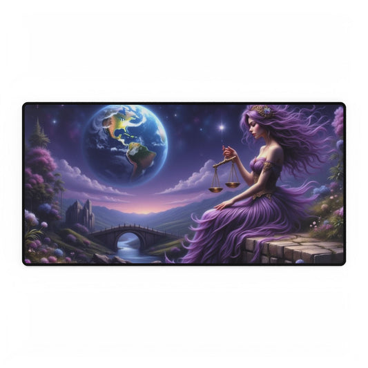 Mystical Balance Desk Mat - Enchanting Cosmic Design, Office Decor, Gift for Zodiac Lovers, Astrology Enthusiasts, Home Office Essentials