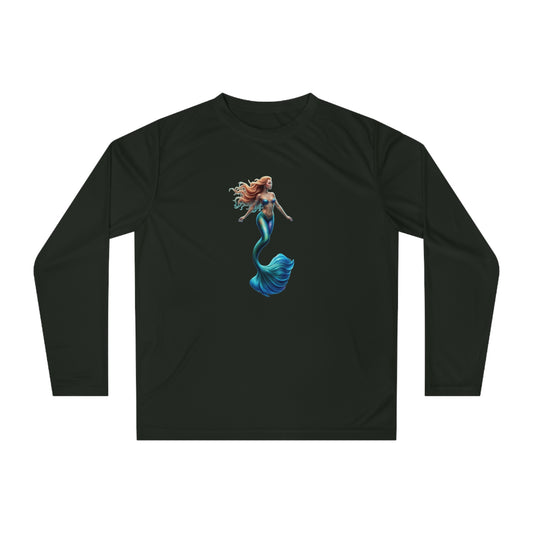 Mermaid Long Sleeve Performance Shirt, Beachwear, Activewear, Gift for Her, Summer Fashion, Unisex Workout Top