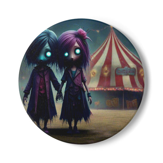 Ceramic Coaster, Tiny Terrors Clara & Cora, Gothic Designs, Gothic Kids, Zombie Kids