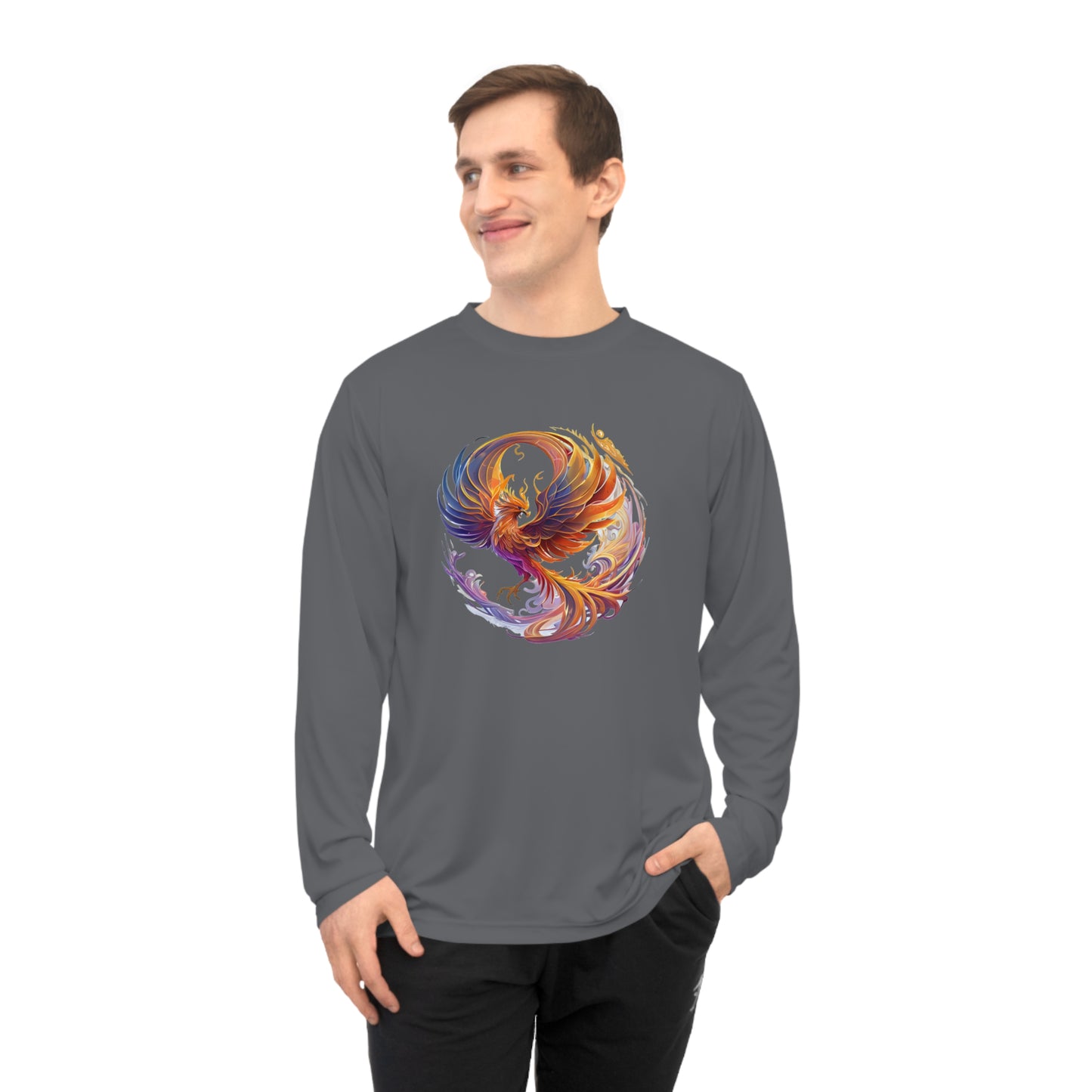 Phoenix Spirit Unisex Performance Long Sleeve Shirt | Ideal for Activewear, Fitness, Casual Use, Running, Gift for Workout Enthusiasts