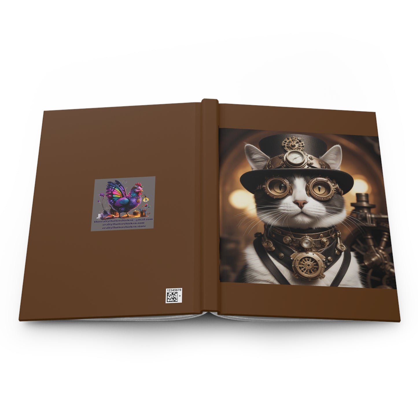 Steampunk Cat Journal, Vintage Style Notebook, Cat Lover Gift, Unique Writing Journal, Creative Gift for Writers