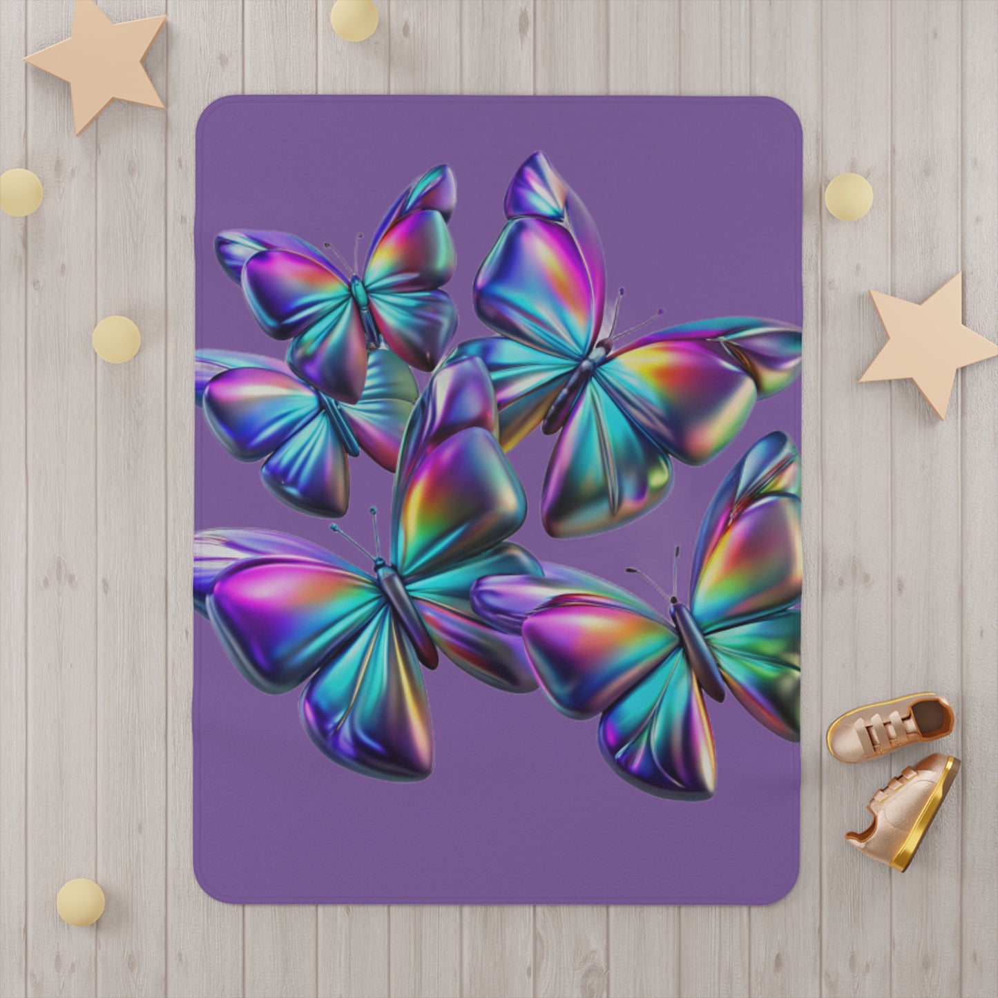 Colorful Butterfly Toddler Blanket, Soft and Cozy Baby Throw, Nursery Decor, Child's Gift, Purple Springtime Blanket