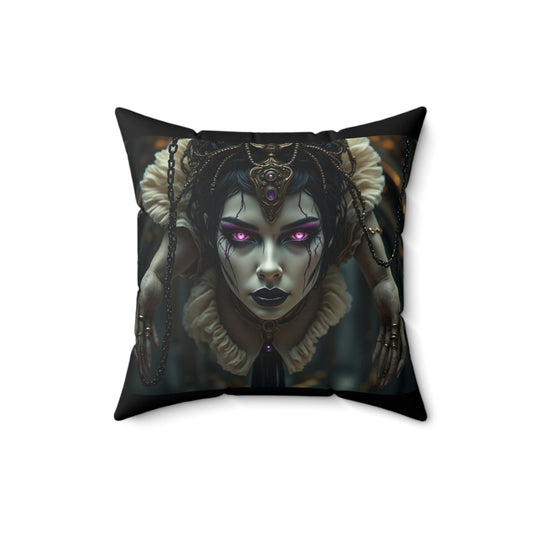 Mystical Velvet Square Pillow, Gothic Home Decor, Witchy Style, Unique Throw Pillow, Cozy Living Room Accent