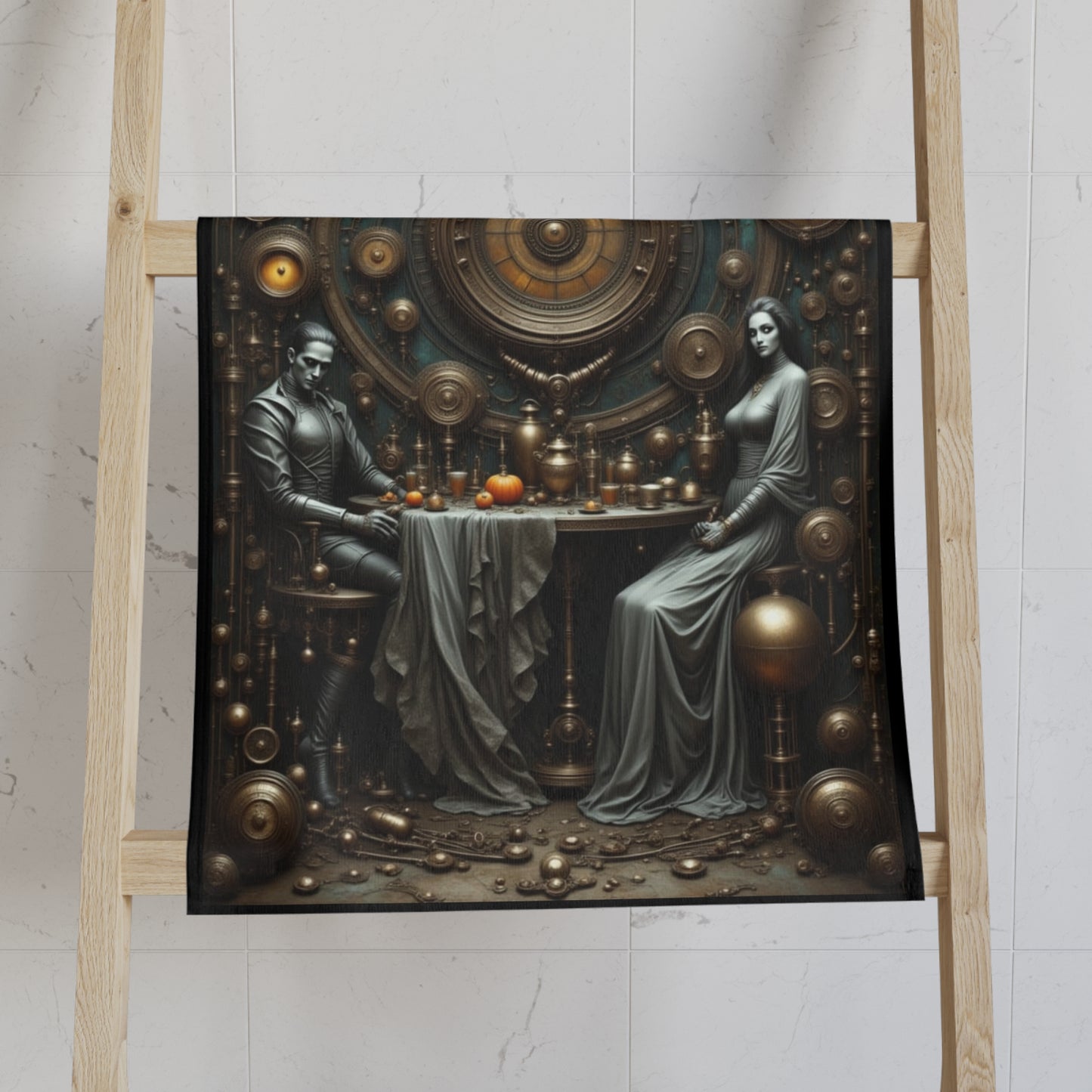 Halloween Hand Towel, Festive Kitchen Decor, Spooky Gift for Home, Fall Holiday Accessories, Unique Bathroom Towel