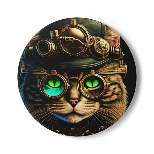 Ceramic Coaster, Steampunk Cat Top Hat, Cats, Steampunk Designs