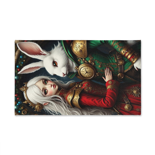 Fairytale-Themed Hand Towel, Alice in Wonderland Decor, Fantasy Kitchen Towel, Christmas Gift, Whimsical Bathroom Accessory