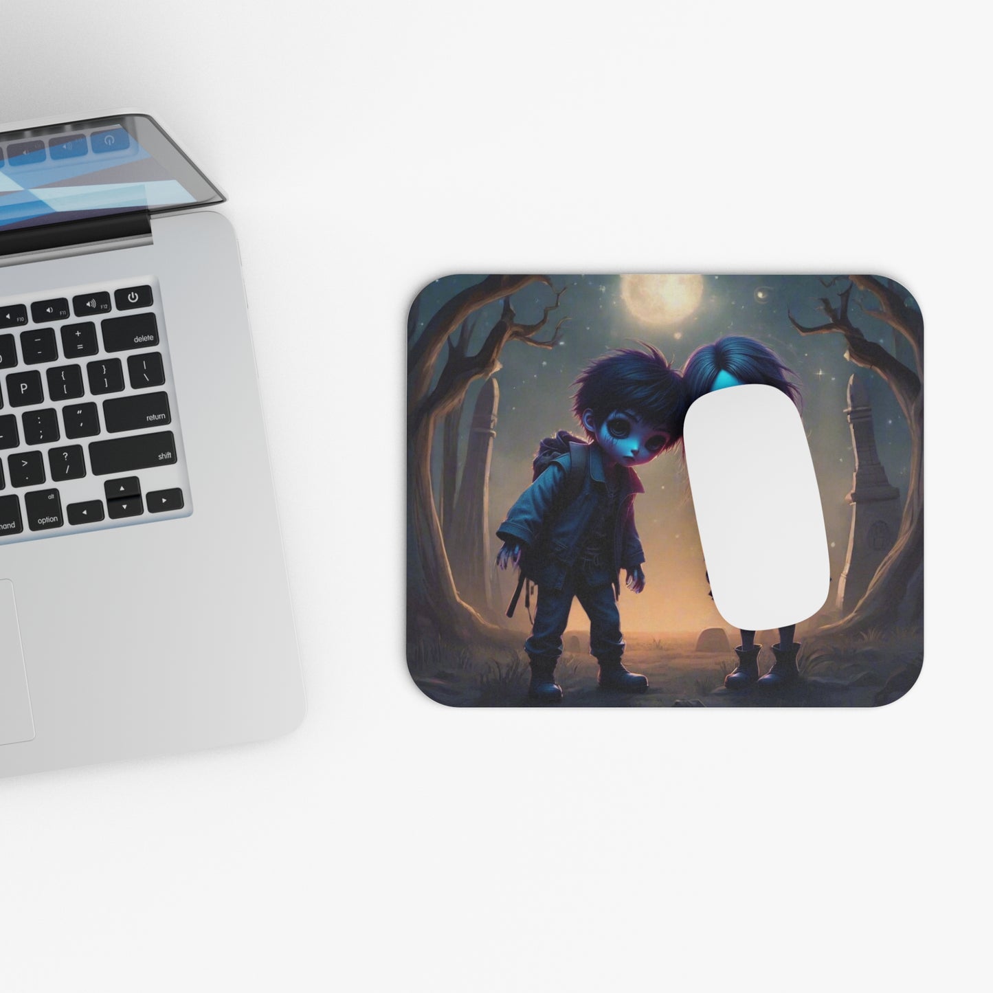 Eerie Gothic Mouse Pad, Perfect for Halloween Decor, Spooky Gifts, Unique Desk Accessories, Dark Fantasy Themes, Zombie Kids, Tiny Terrors