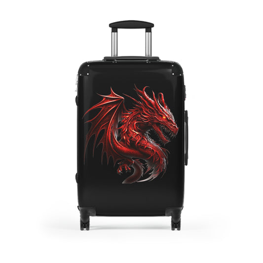 Red Dragon Suitcase - Unique Luggage for Adventurers, Ideal for Travel, Vacation, Holiday Gifts, Fantasy Lovers, Cosplay