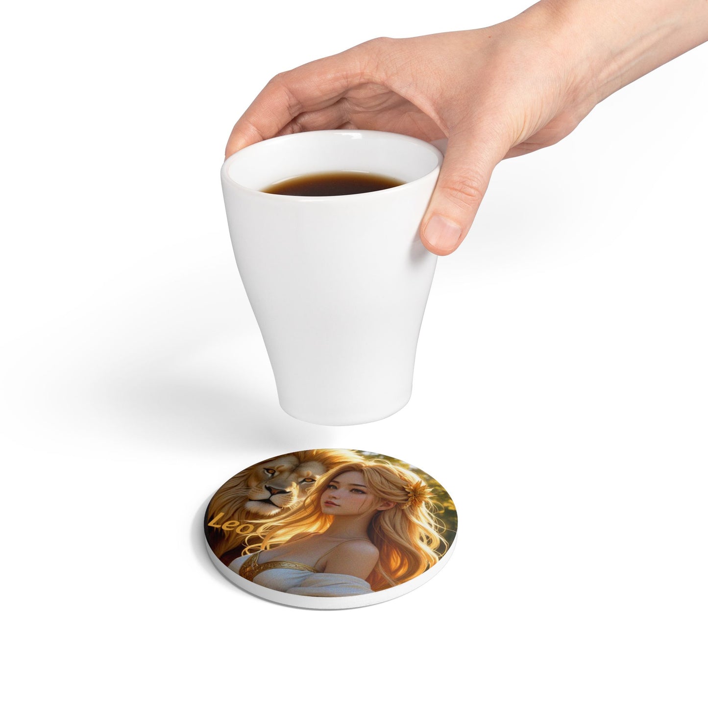 Ceramic Coaster, Zodiac Leo, Astrology Signs