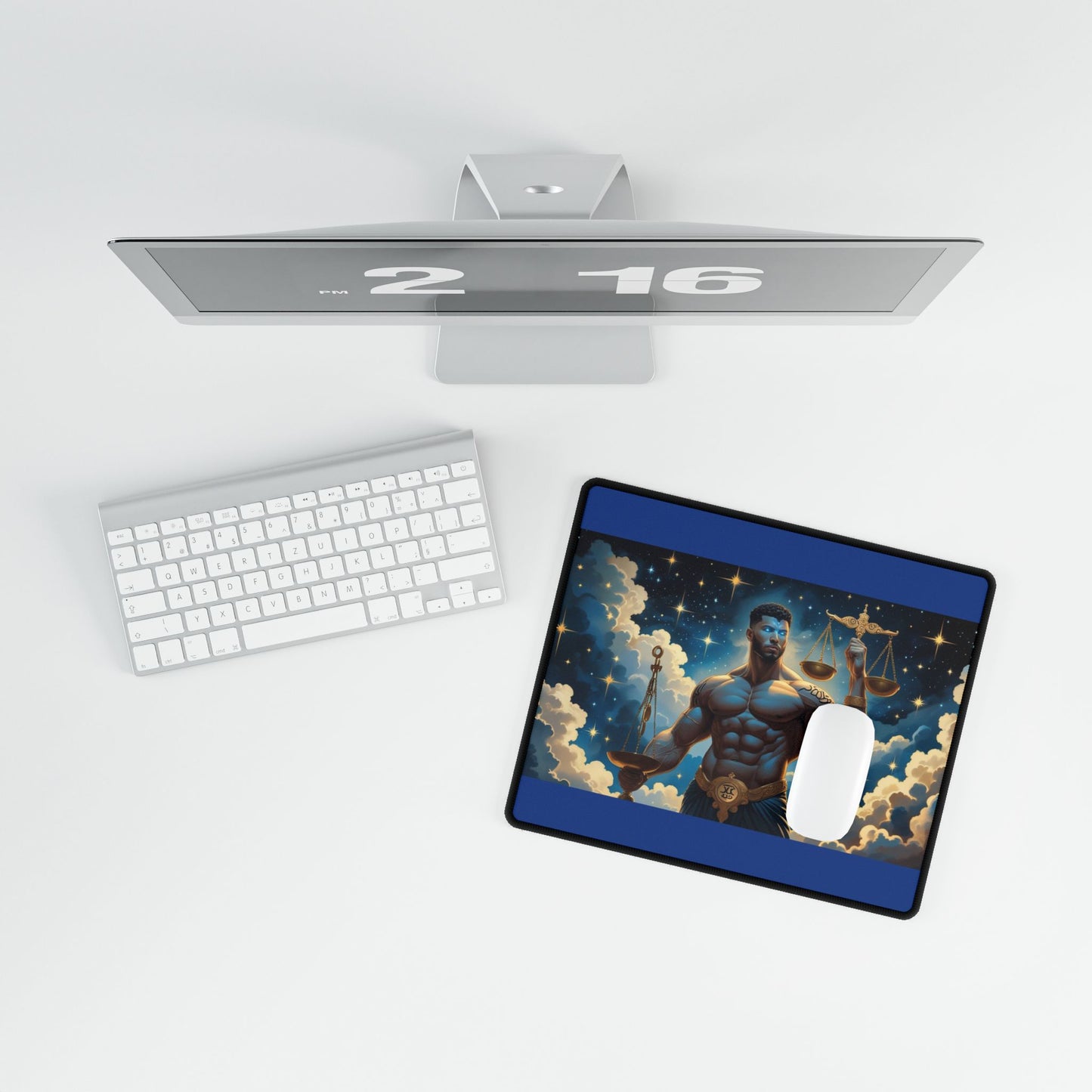 Celestial Justice Desk Mat | Astrological Decor, Gamer Accessories, Office Gift, Unique Workstation Decor, Home Office Essentials