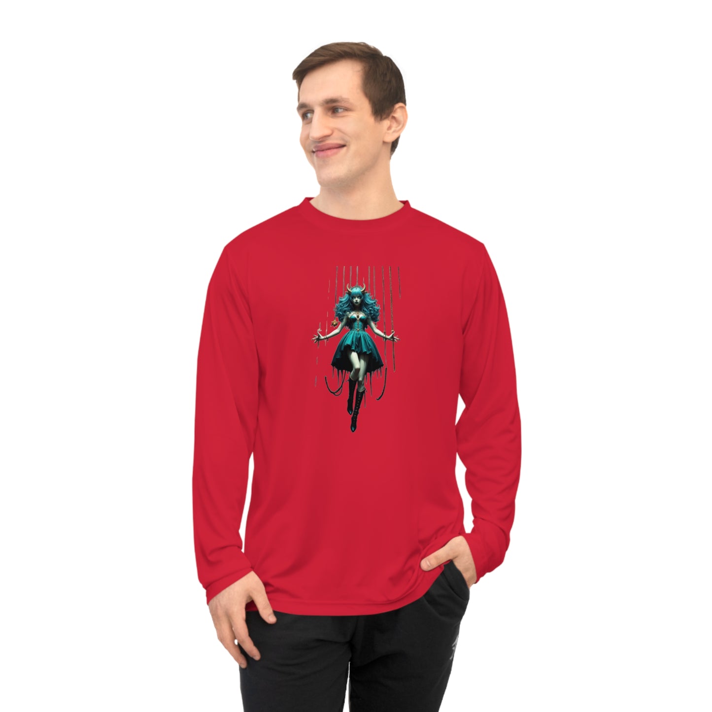Vibrant Graphic Performance Long Sleeve Shirt - Demon Girl, Casual Wear, Gift, Birthday, Fitness Enthusiasts, Unique Design