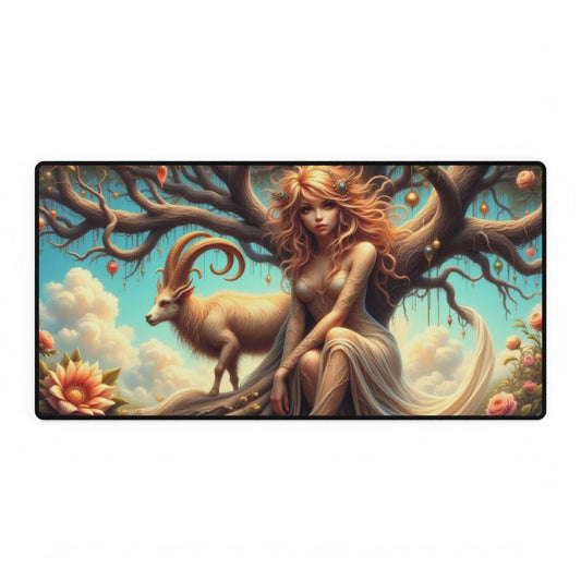 Artistic Desk Mat with Nature Scene, Desk Accessories, Home Office Decor, Gift for Creatives, Unique Workstation Mat