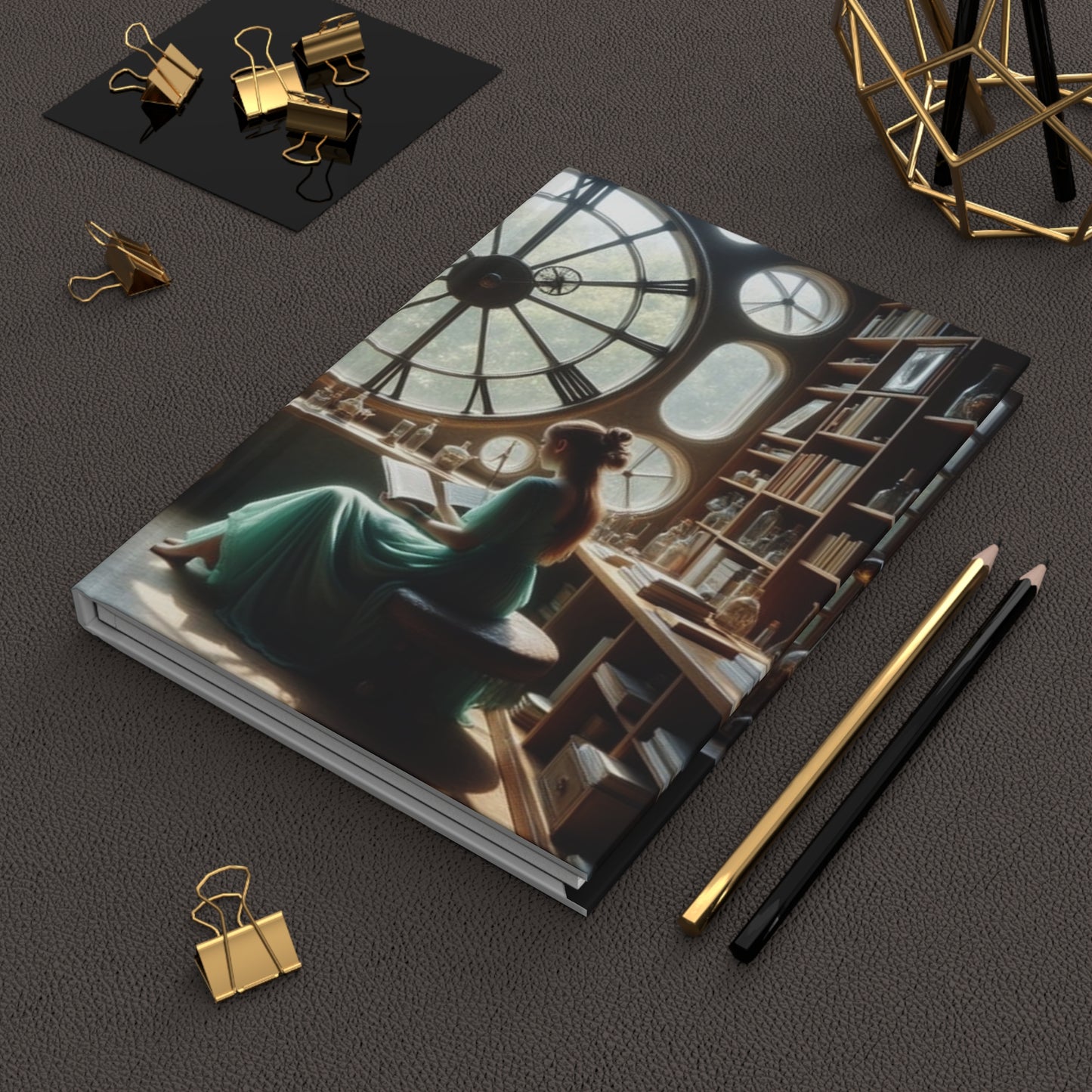 Whimsical Hardcover Journal for Dreamers, Vintage Writing Notebook, Perfect for Gift, Artsy Inspiration, Cat Lover’s Diary, Steampunk Design