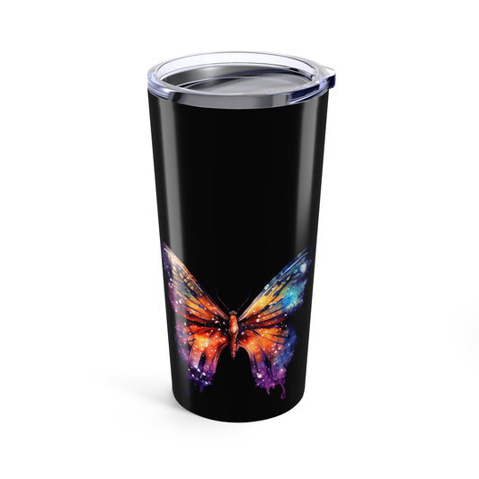 Colorful Galactic Butterfly 20oz Tumbler - Cosmic Insulated Drinkware, Travel Cup, Gift for Nature Lovers, Unique Coffee Mug