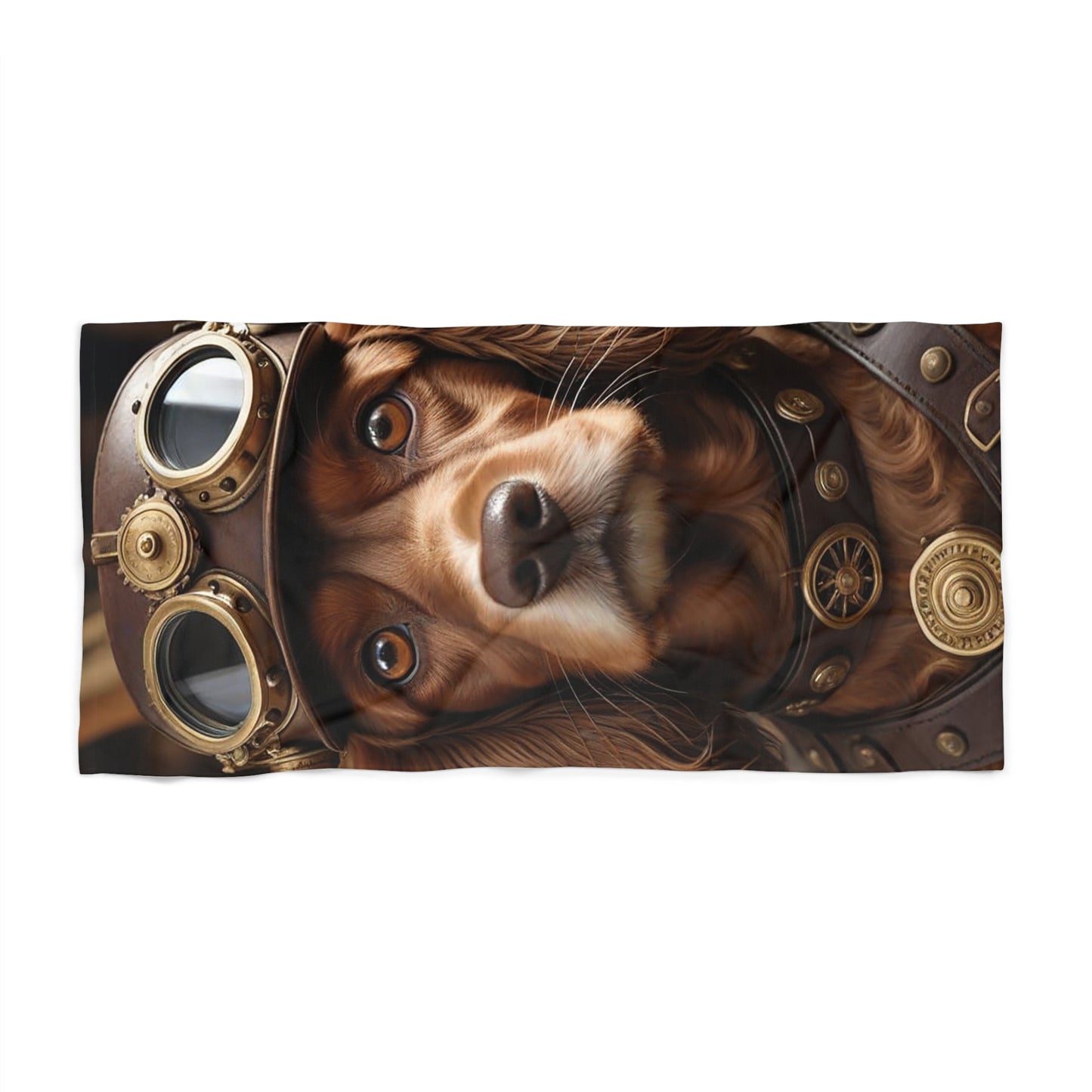 Steampunk Dog Beach Towel, Dog Lover Gift, Unique Towel for Summer, Cute Beach Accessories, Steampunk Decor, Pet Lover Must-Have