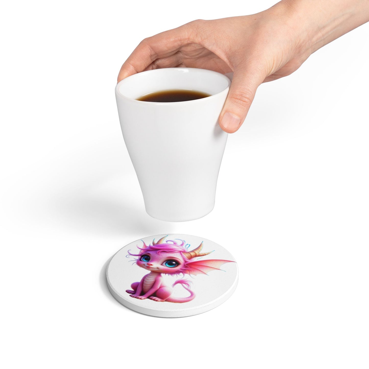 Ceramic Coaster, Baby Dragon Sakura, Unique Gifts, Cool Designs