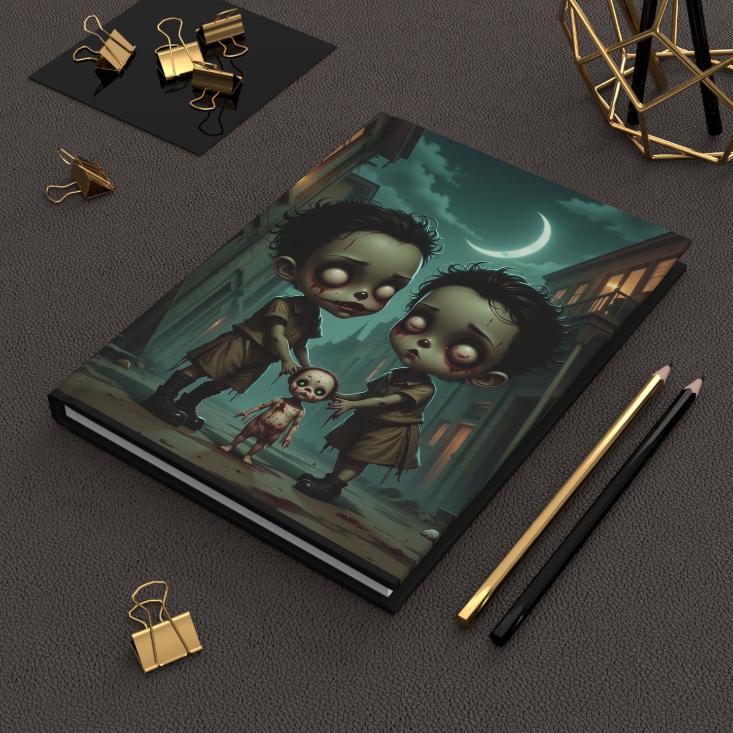 Zombie Kids, Spooky Art Hardcover Journal, Halloween Gift, Creative Writing Notebook, Unique Sketchbook, Horror Fan Journal, Artistic Planner