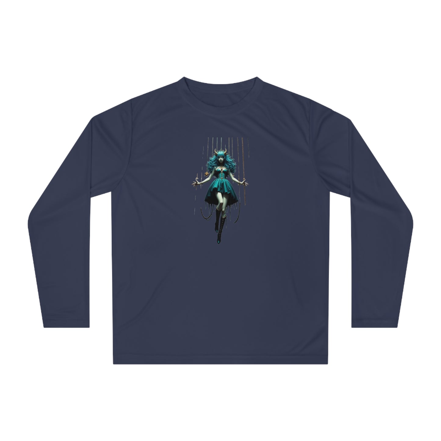 Vibrant Graphic Performance Long Sleeve Shirt - Demon Girl, Casual Wear, Gift, Birthday, Fitness Enthusiasts, Unique Design