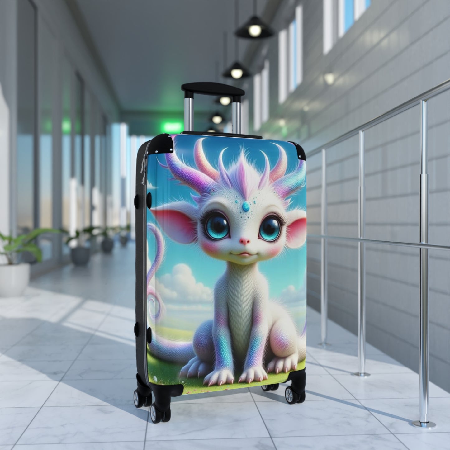 Min Baby Dragon, Whimsical Character Suitcase - Kids Travel Luggage, Cute Carry-On, Unique Gift, Adventure Bag, Fun Family Travel, Baby Dragon Design
