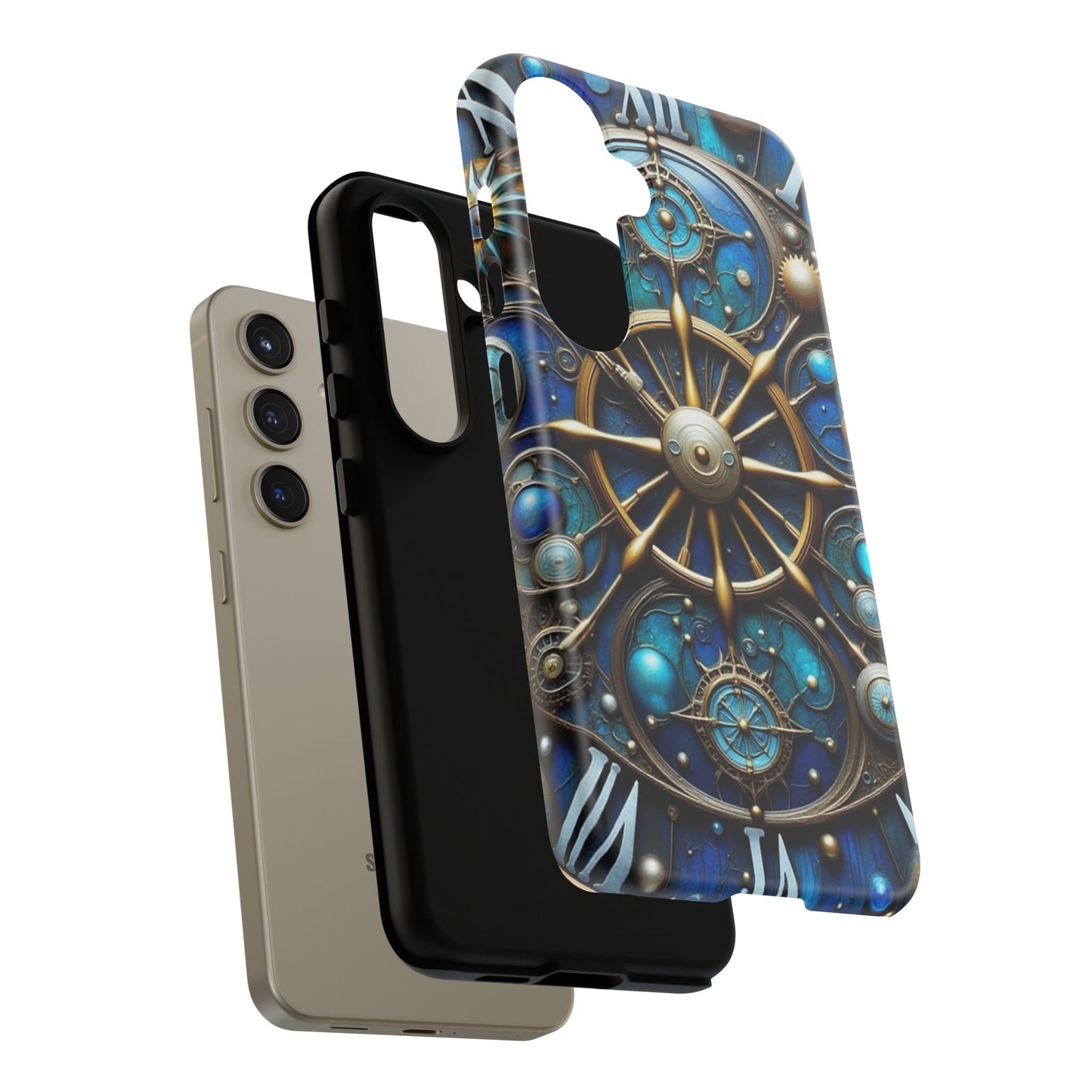 Stylish Phone Cases for Adventurers, Unique Phone Cover, Gift for Friends, Gold and Blue Steampunk Design, Tough Protective Case, Artistic [...]