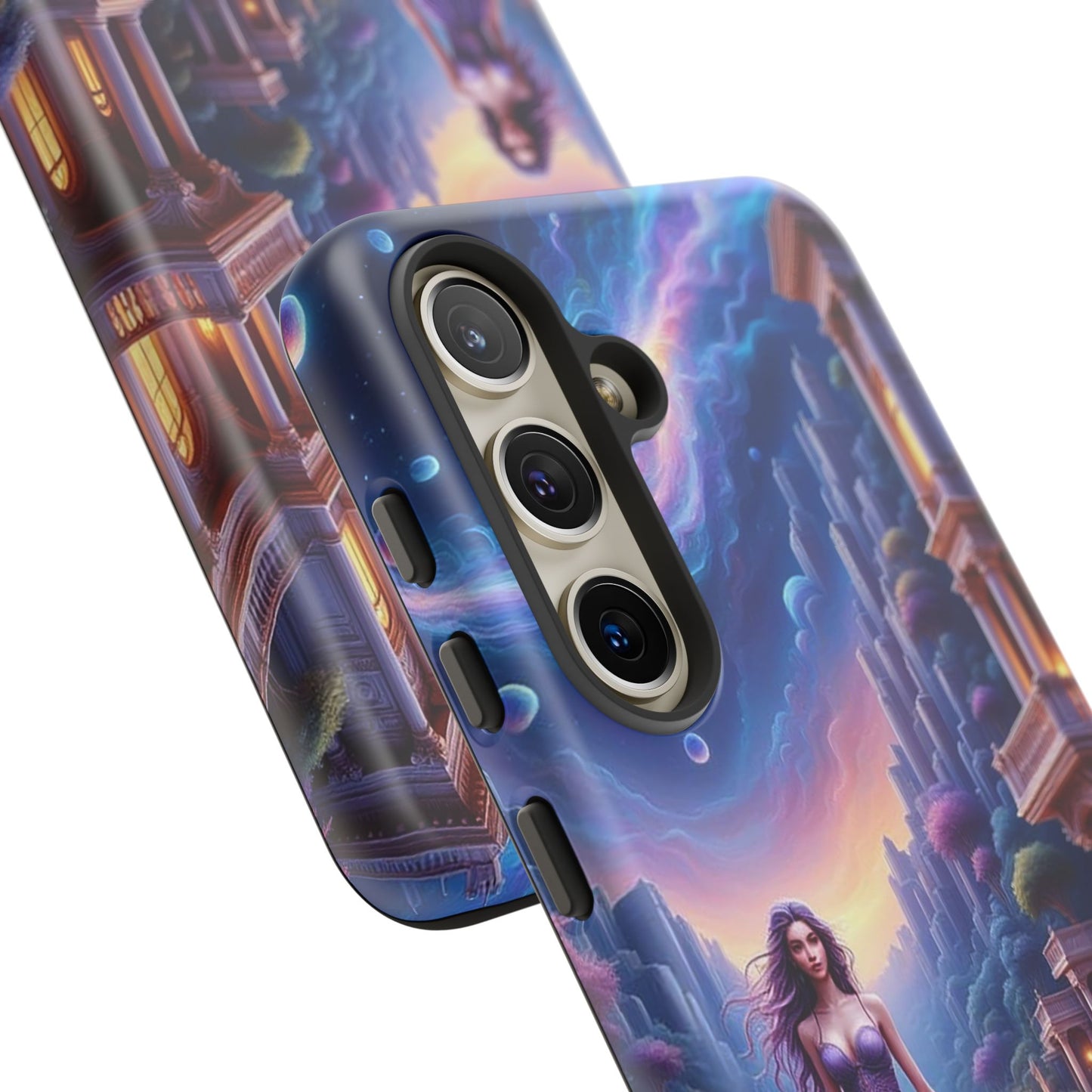 Celestial Fantasy Phone Case, Tough Case for Dreamers, Galaxy Design, Gift for Her, Magical Phone Accessory