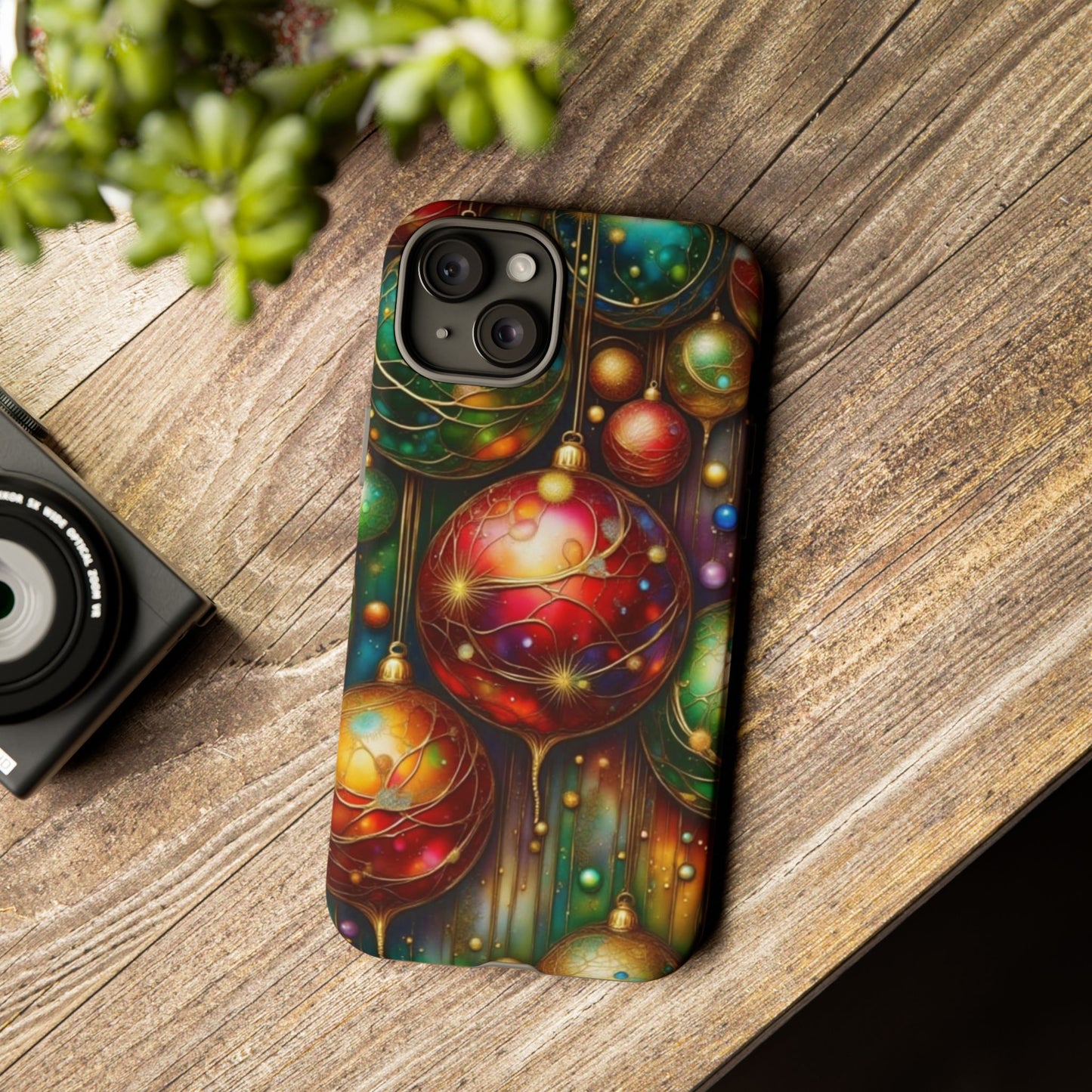 Colorful Holiday Phone Case, Festive Smartphone Cover, Christmas Gift, Artistic Phone Protector, Unique Holiday Accessory