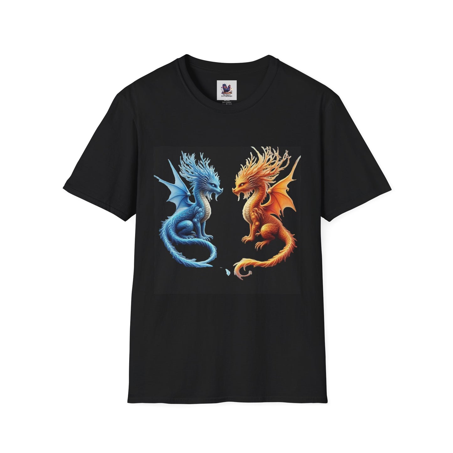 Colorful Ice Dragon & Fire Dragon Unisex Soft style T-Shirt, Colorful Tee, Cute Graphic Shirt
