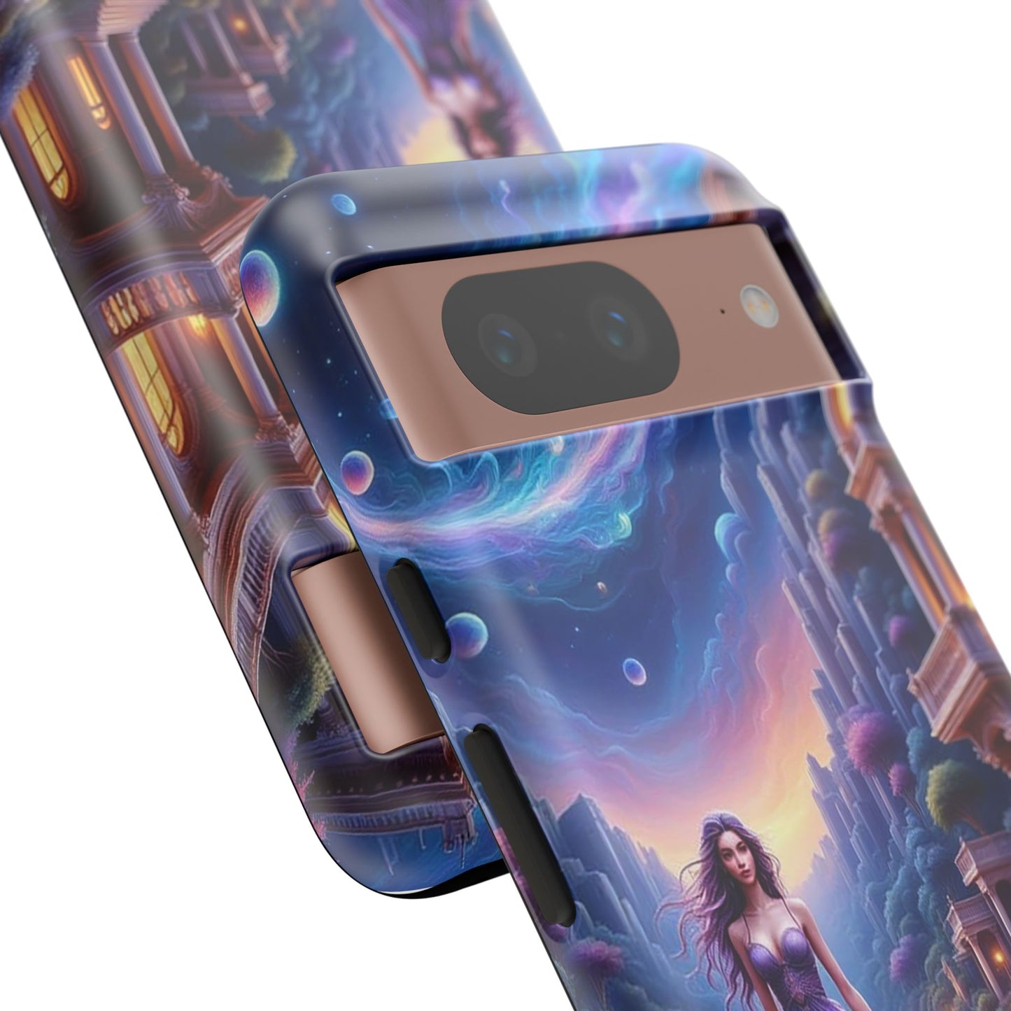 Celestial Fantasy Phone Case, Tough Case for Dreamers, Galaxy Design, Gift for Her, Magical Phone Accessory