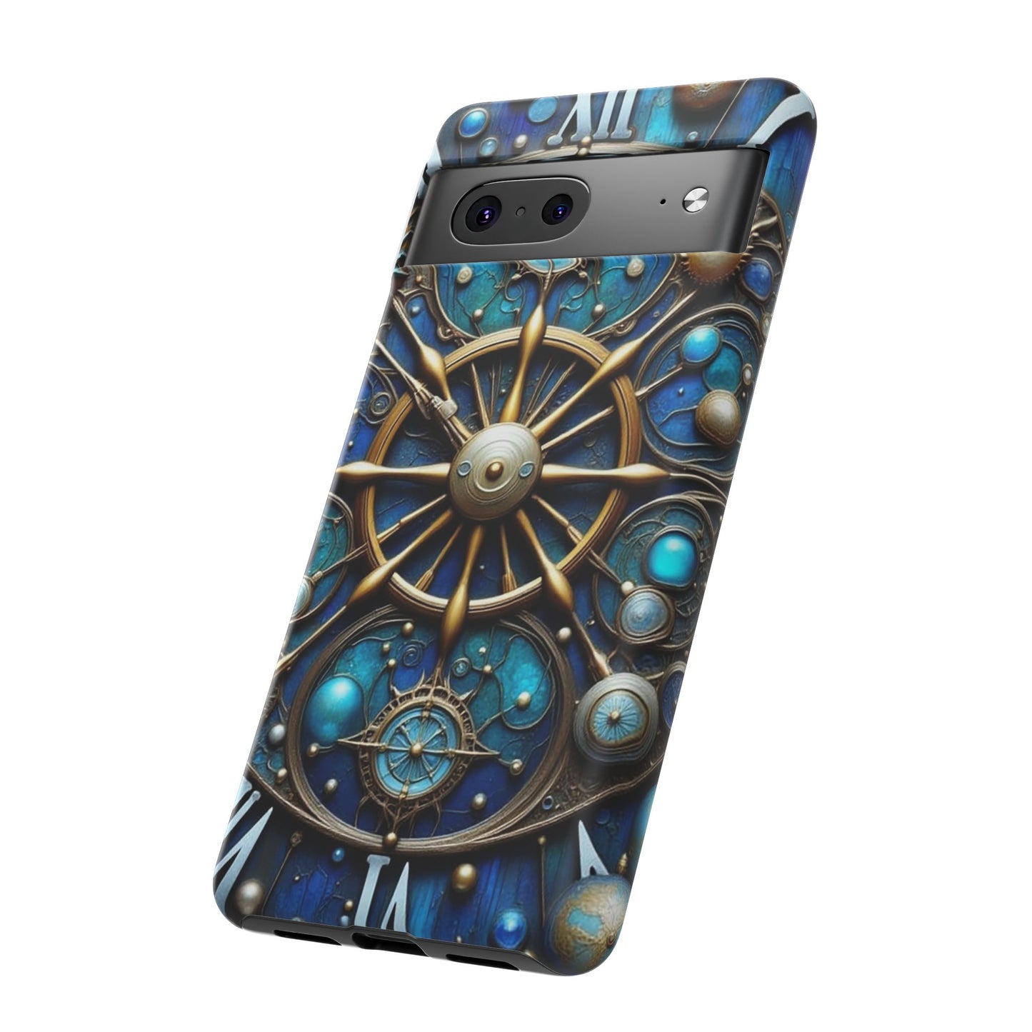 Stylish Phone Cases for Adventurers, Unique Phone Cover, Gift for Friends, Gold and Blue Steampunk Design, Tough Protective Case, Artistic [...]