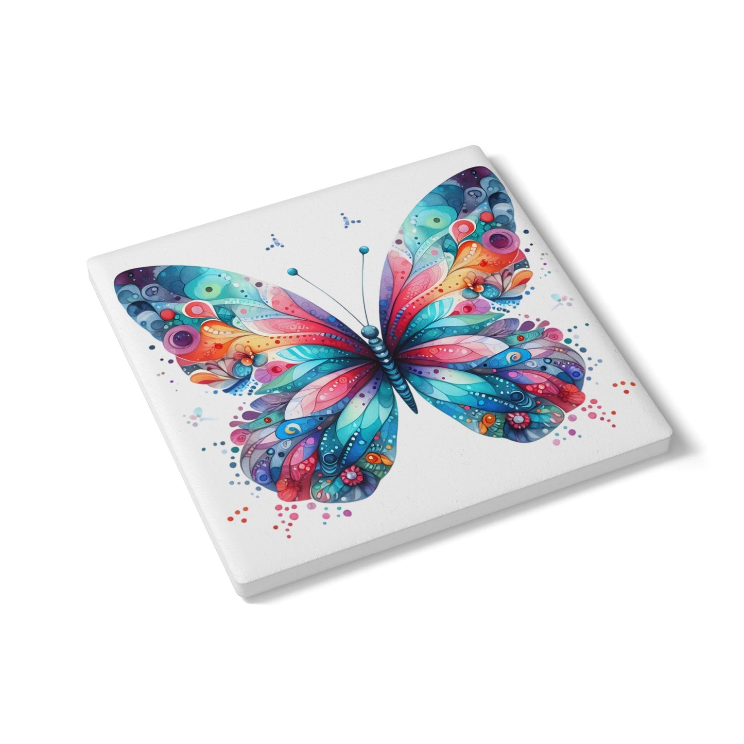Ceramic Coaster, Colorful Butterfly, Unique Designs, Gift Ideas