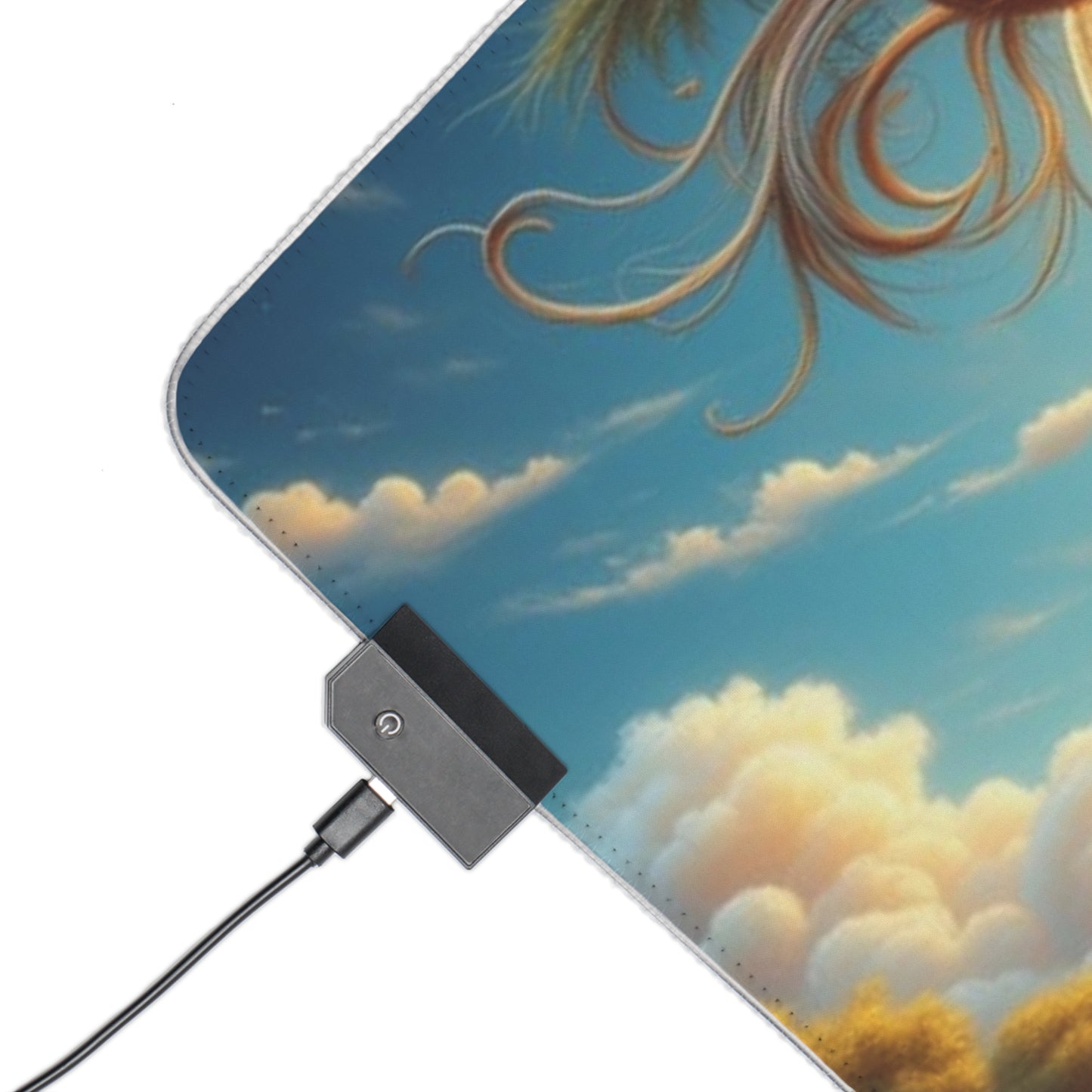 LED Gaming Mouse Pad with Celestial Design, RGB Gaming Mat, Gamer Gift, Desk Decor, Cyberpunk Style, Unique Gaming Accessories