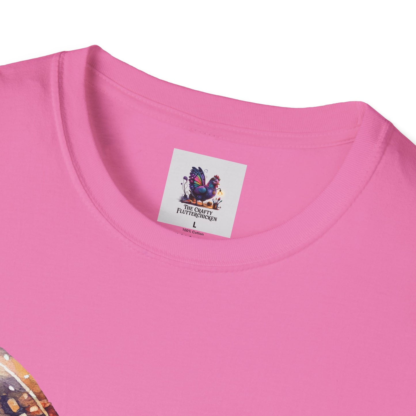 Colorful Space Butterfly Art Unisex Softstyle T-Shirt, Colorful Tee, Nature-Inspired Apparel, Cute Graphic Shirt