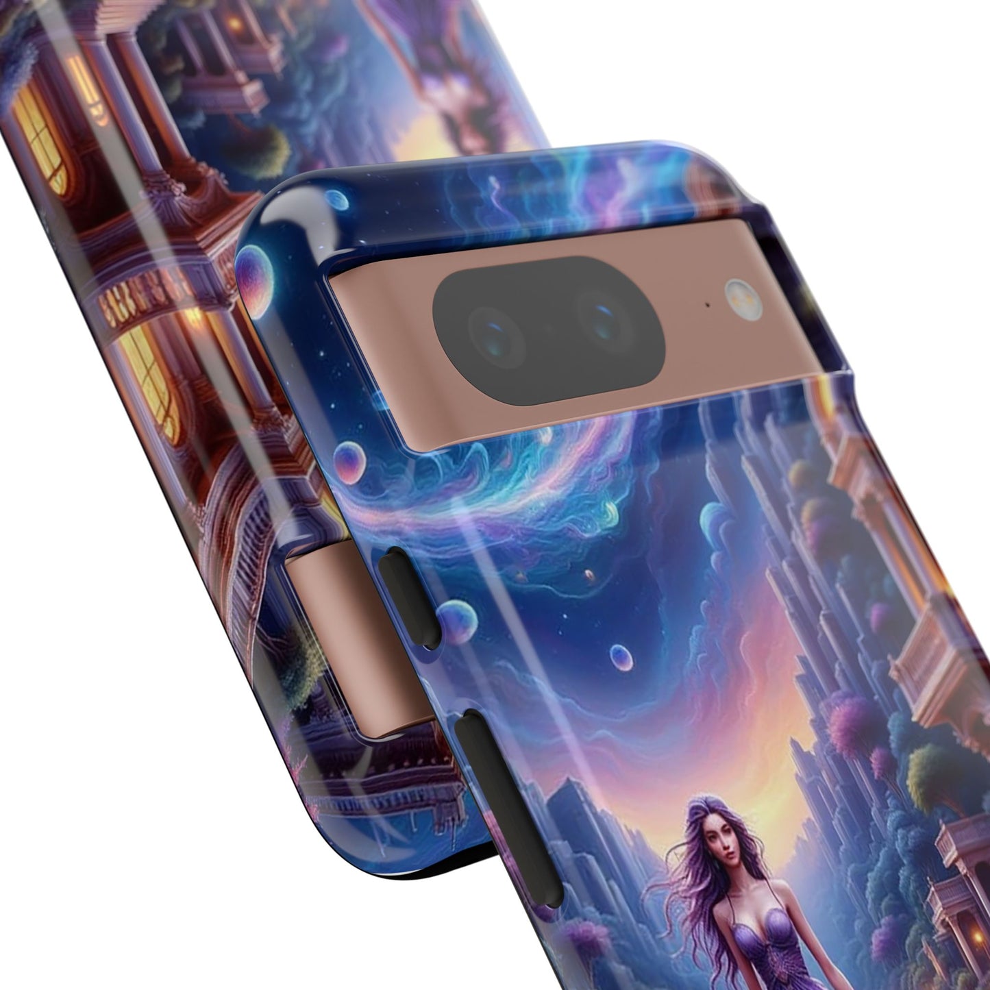 Celestial Fantasy Phone Case, Tough Case for Dreamers, Galaxy Design, Gift for Her, Magical Phone Accessory