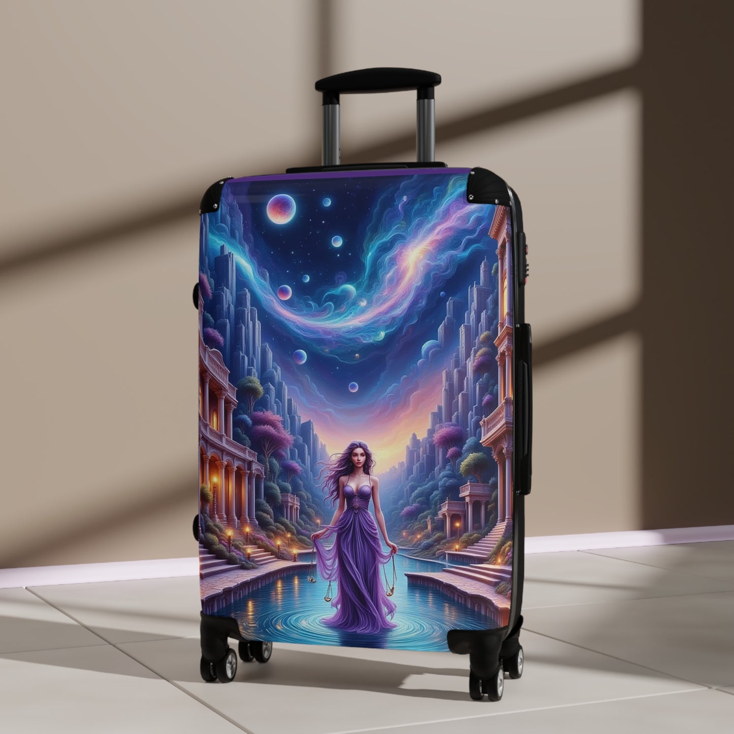 Astrology Signs Libra, Anime, Fantasy Travel Suitcase with Ethereal Design, Perfect for Adventurers, Dreamers, and Mystical Souls, Artful Luggage, Gift for Travelers