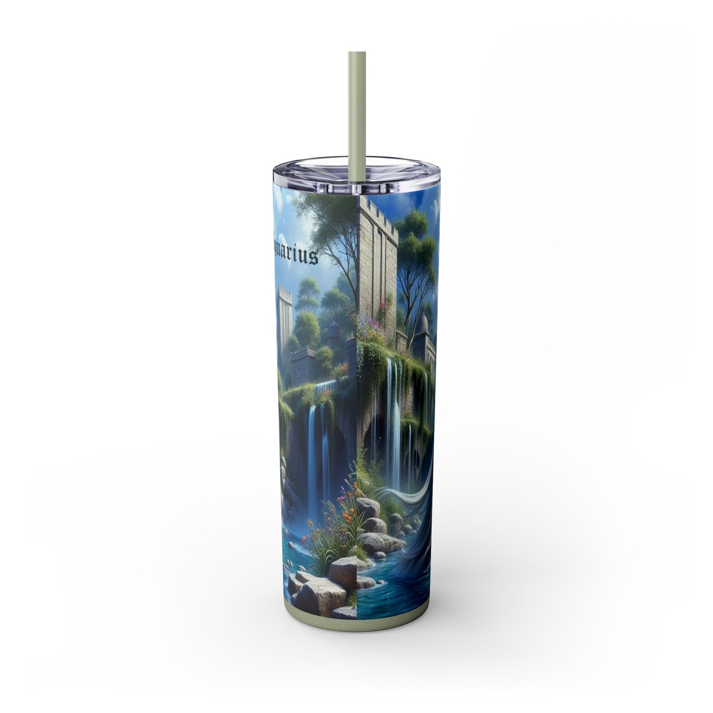 Zodiac Aquarius Tumbler with Straw, 20oz