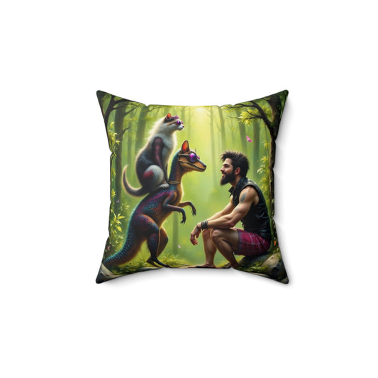Dungeon Crawler Carl Inspired Pillow, Fantasy Forest Decor, Animal Lovers Gift, Colorful Home Accent, Cozy Couch Pillow, Unique Throw Cushion