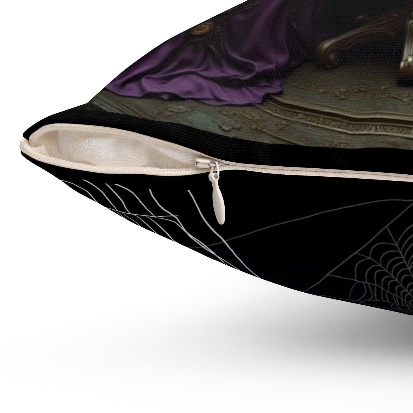 Halloween-Themed Spun Polyester Pillow, Witch Pillow, Spooky Decor, Gothic Home Accent, Witchcraft Decoration, Cozy Accent