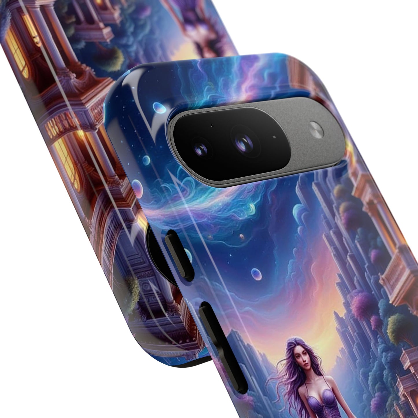 Celestial Fantasy Phone Case, Tough Case for Dreamers, Galaxy Design, Gift for Her, Magical Phone Accessory