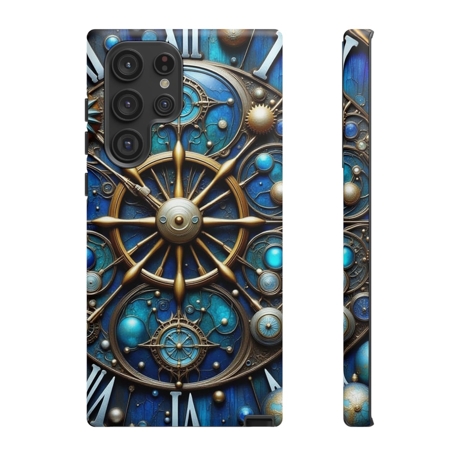 Stylish Phone Cases for Adventurers, Unique Phone Cover, Gift for Friends, Gold and Blue Steampunk Design, Tough Protective Case, Artistic [...]