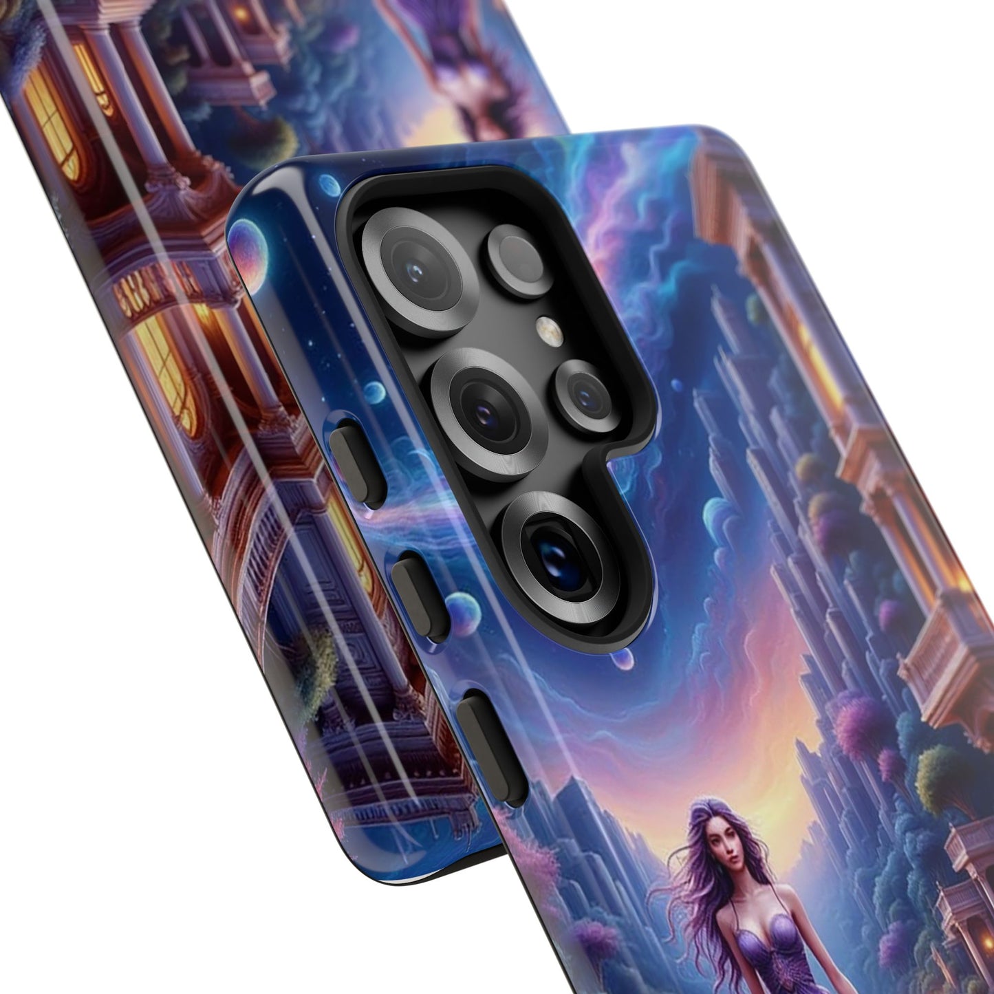 Celestial Fantasy Phone Case, Tough Case for Dreamers, Galaxy Design, Gift for Her, Magical Phone Accessory