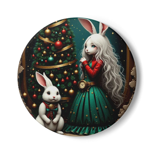 Whimsical Christmas Bunny Ceramic Coaster - Cute Holiday Decor, Festive Home Accessory, Gift for Rabbit Lovers, Christmas Tableware, [...]