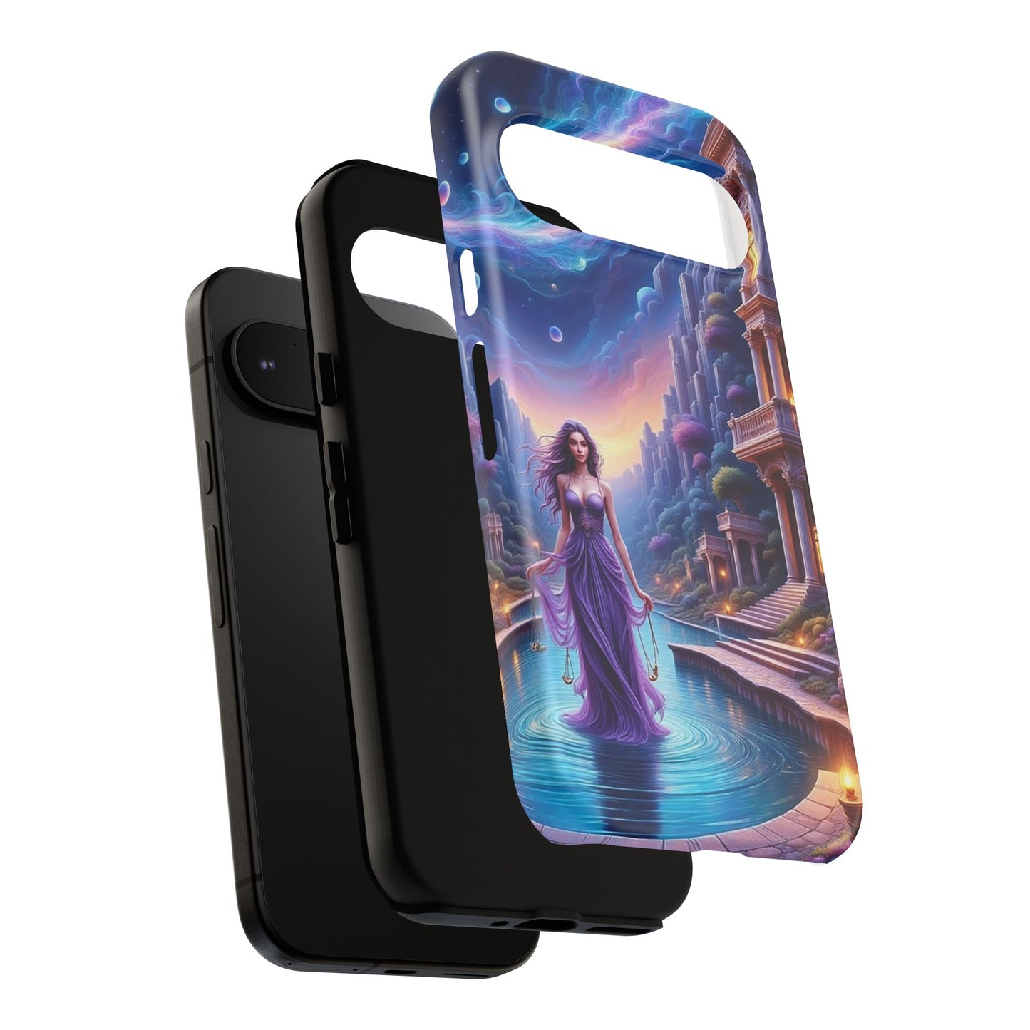 Celestial Fantasy Phone Case, Tough Case for Dreamers, Galaxy Design, Gift for Her, Magical Phone Accessory