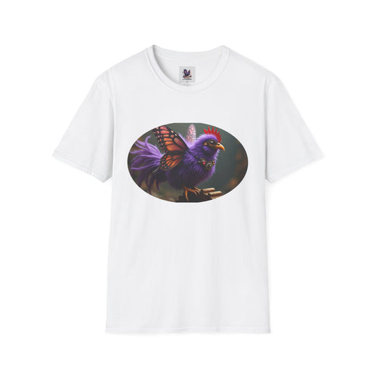Colorful Purple Steampunk Chicken Unisex Soft style T-Shirt, Colorful Tee, Cute Graphic Shirt