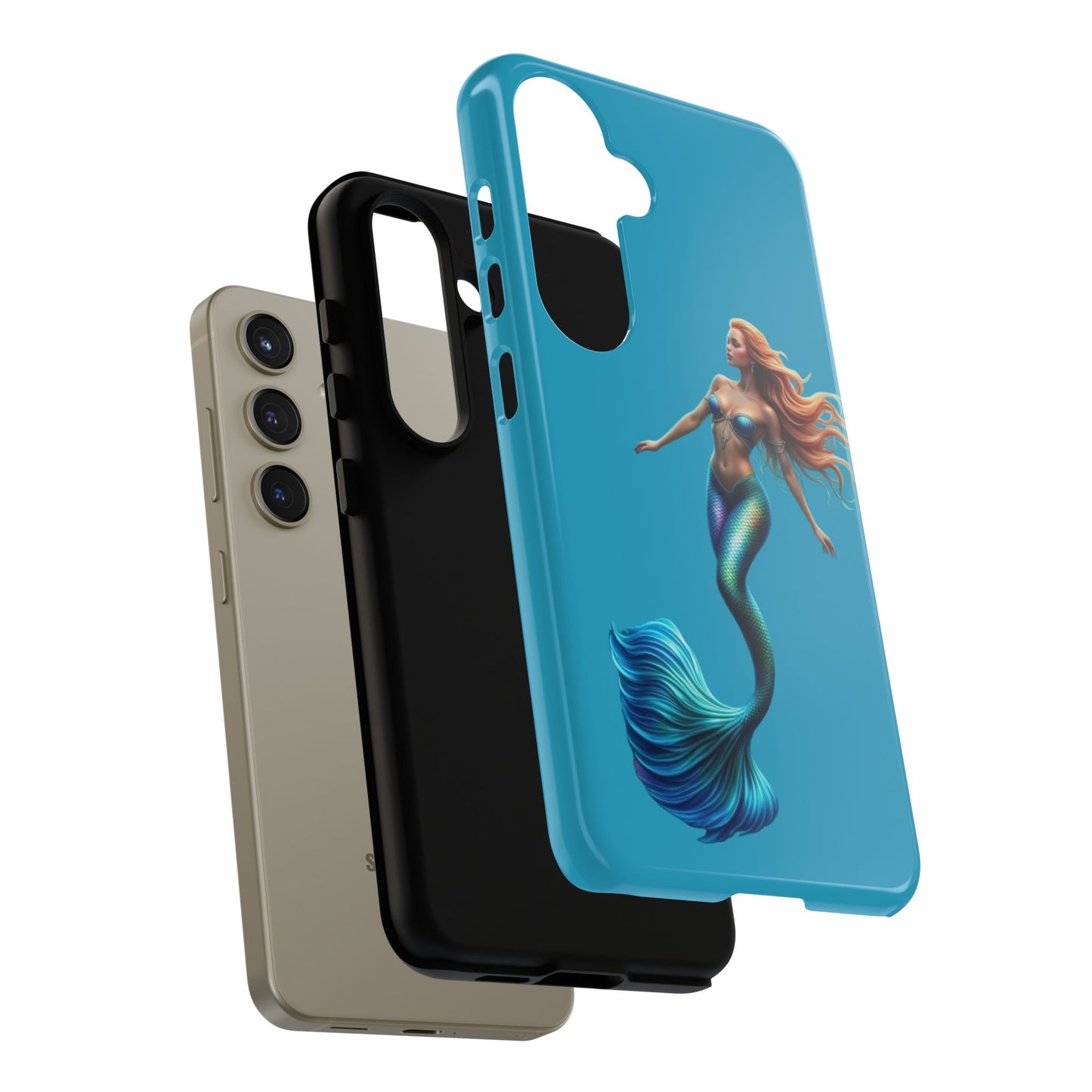 Mermaid Phone Case, Tough Phone Cover, Ocean Lover Gift, Cute Mermaid Accessory, Summer Vibes Case