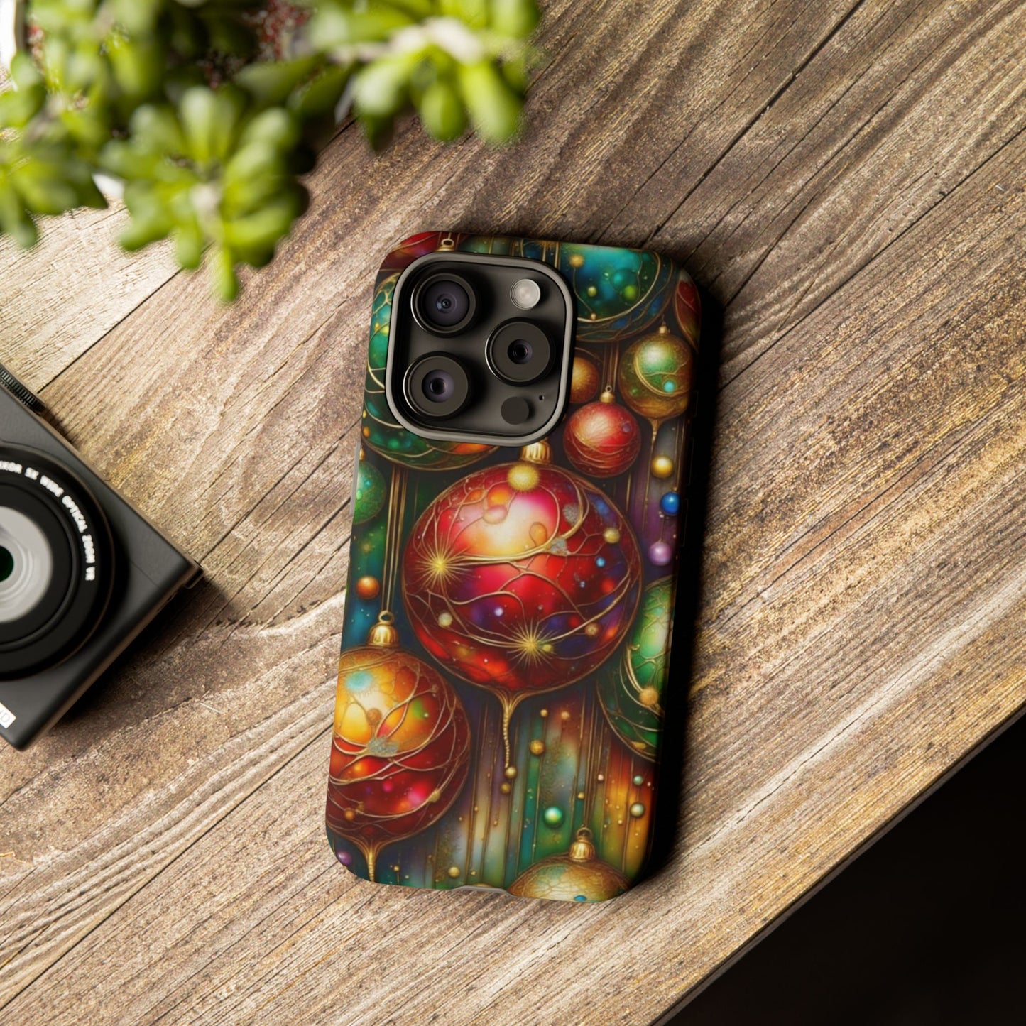 Colorful Holiday Phone Case, Festive Smartphone Cover, Christmas Gift, Artistic Phone Protector, Unique Holiday Accessory
