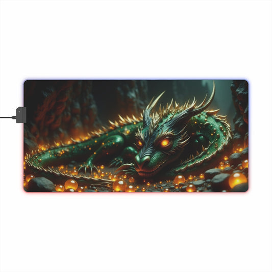 LED Dragon Gaming Mouse Pad, Illuminated Desk Mat, Gamer Accessories, Fantasy Decor, RGB Mouse Pad