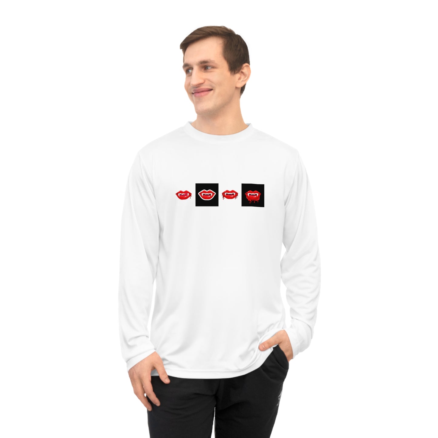 Unisex Long Sleeve Shirt - Kiss Me Like A Vampire | Halloween Apparel, Gift for Her, Spooky Fashion, Casual Wear, Trendy Shirt